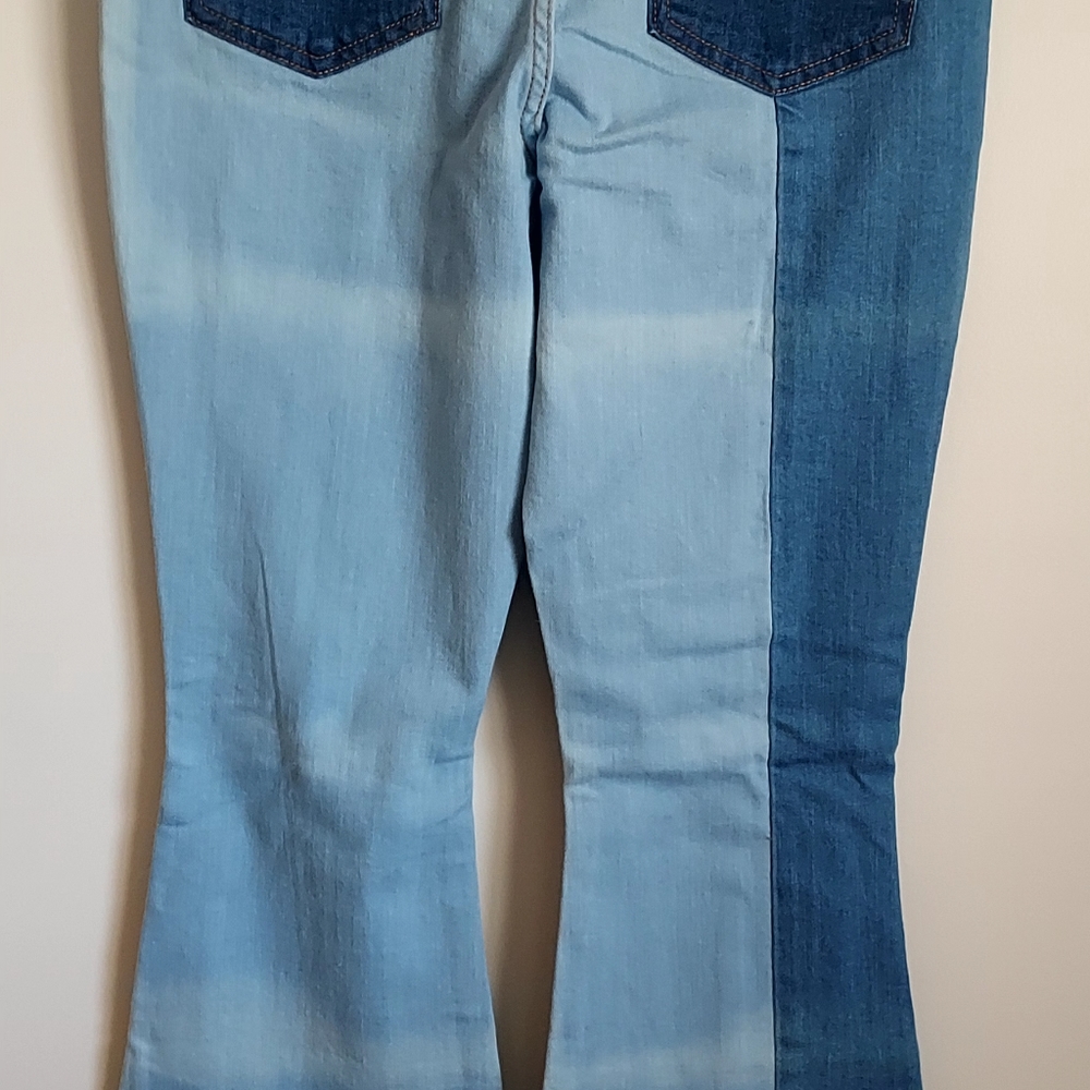 Patchwork Bell Bottom Jeans. - image 4